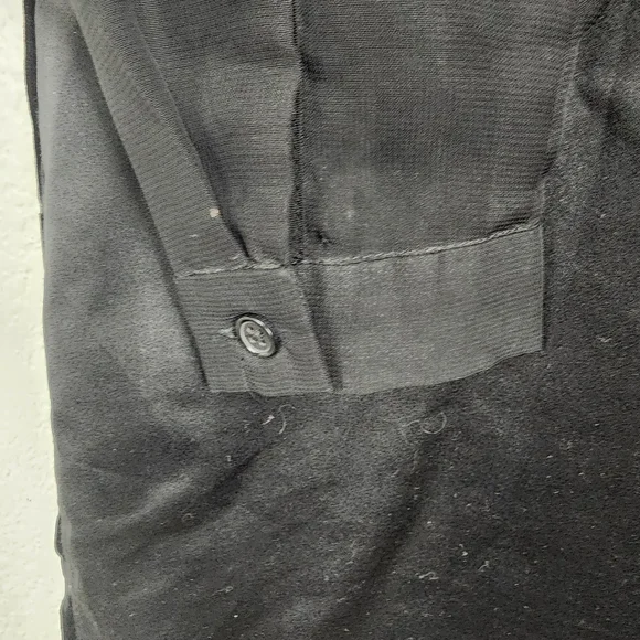 Asos Petite Swing Dress In Velvet Check With Leather Look Collar‎ Black Size 2 - Picture 4 of 12